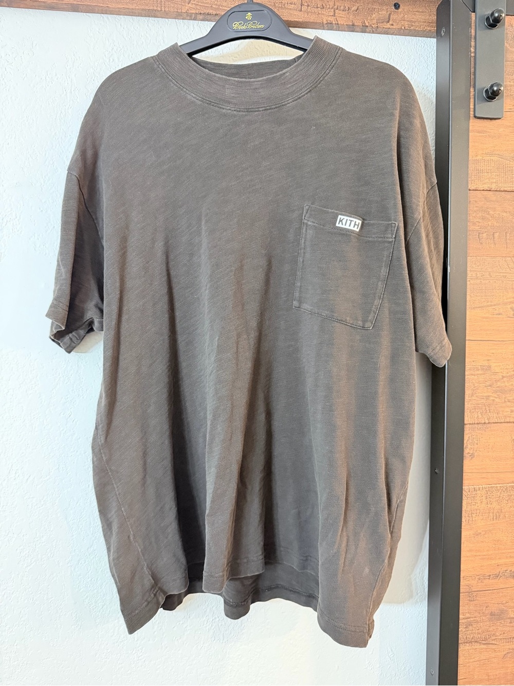Kith Washed Brown Mock Neck Short-Sleeve Pocket Tee